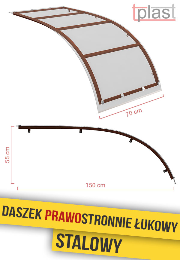 daszek-prawostronnie-łukowy-stalowy-150x70cm-DPLS150X70K-TECH